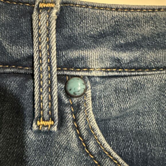 NYDJ Wide Leg Capri Jeans Rhodes Medium Wash Blue Denim Lift Tuck Size 12 New - Picture 11 of 14